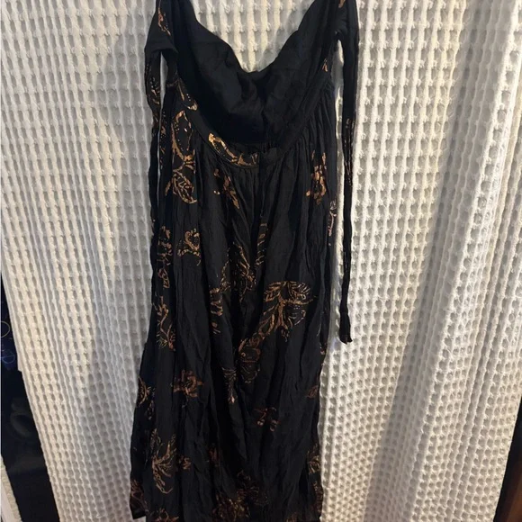 Free People Strapless Baja babe Black Floral Dress - Picture 3 of 3